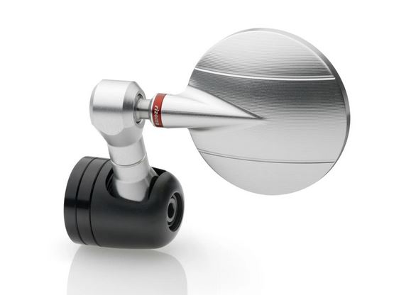 Handlebar end mirror RIZOMA "SPY-R" Ø 57 mm left or right for Vespa, black/silver anodized