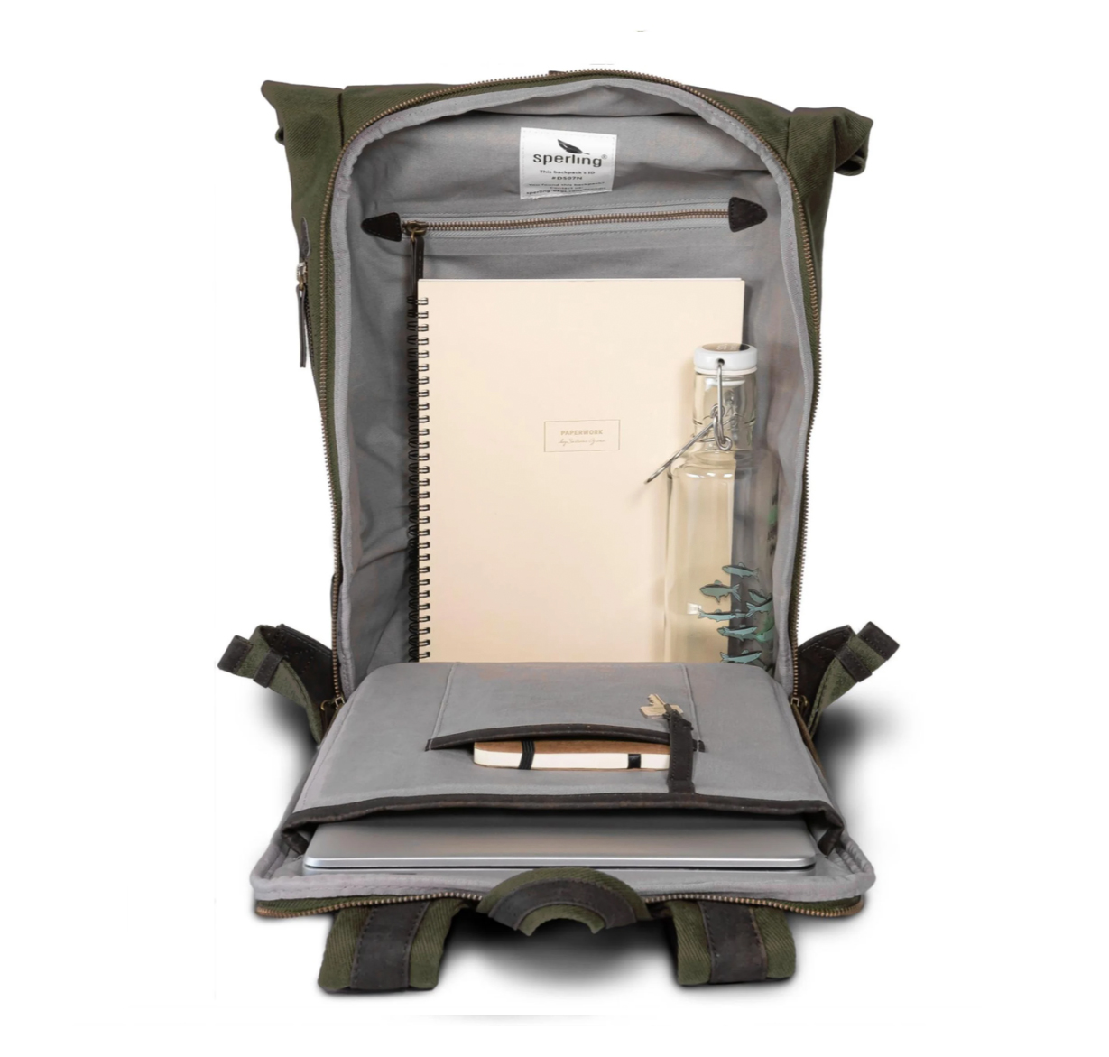 Backpack Sperling VESPA Rider Night "SIP Edition" - olive / cork brown