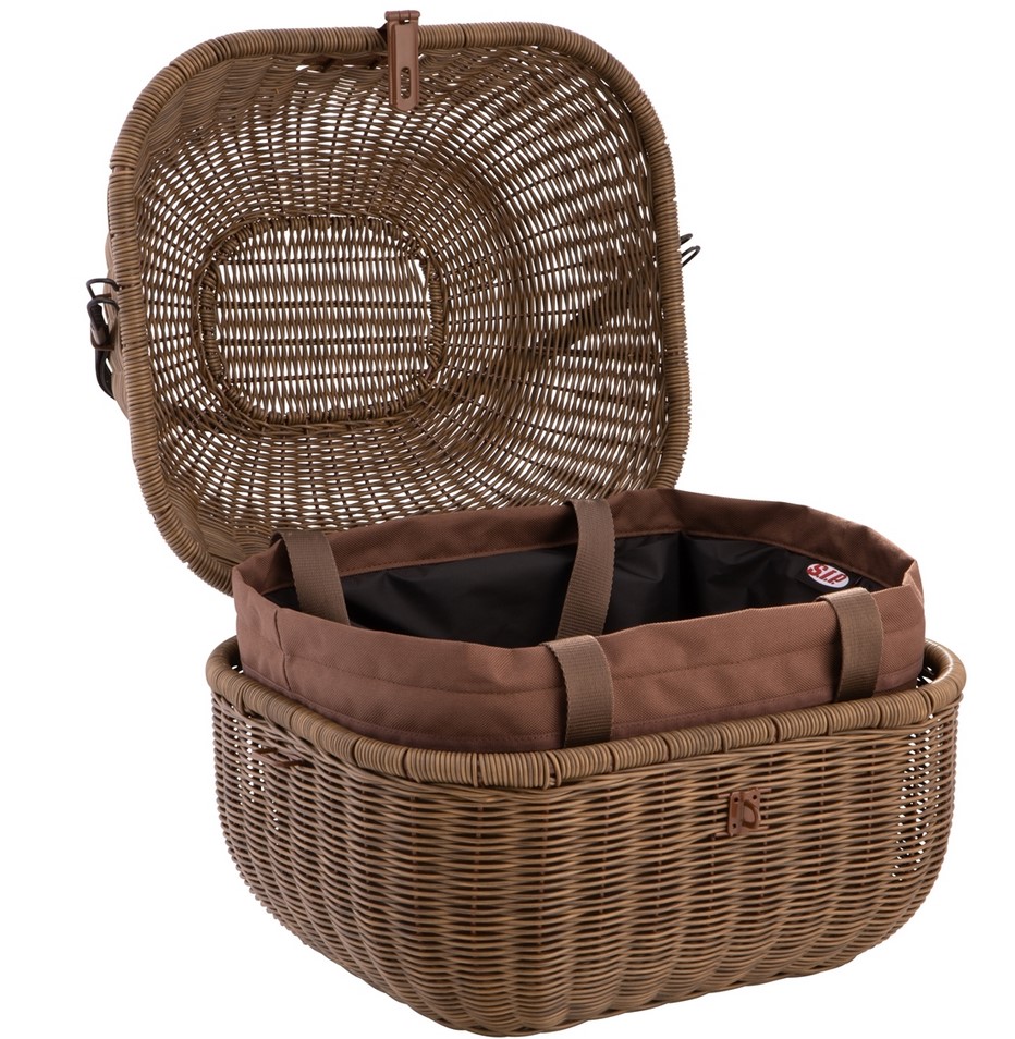 Luggage basket kit Classic for Vespa GTS/GTV/GT60 125-300cc, dark brown