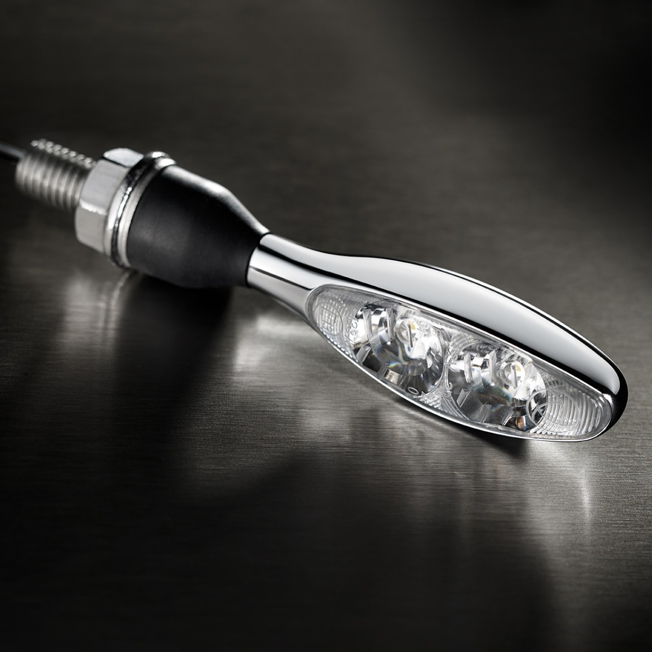 Kellermann turn signal with position light, Micro 1000 PL, steel, LED, VL/VR, 12 V, shiny chrome, M8x20