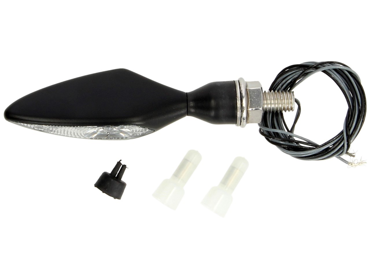 Kellermann turn signal, rhombus, steel, LED, VR/HL, 12 V, black satin, M8x20, E-tested