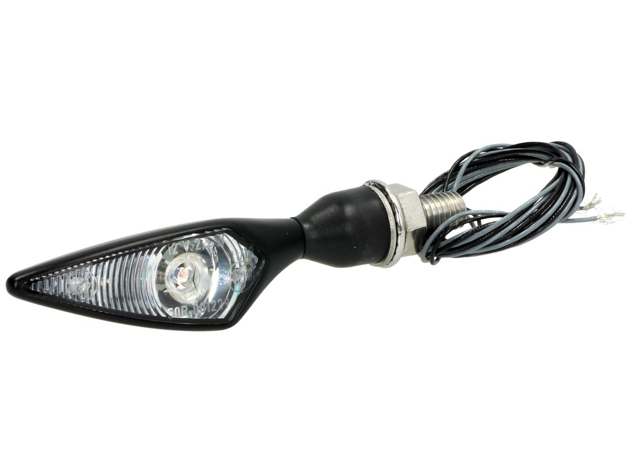 Kellermann turn signal, rhombus, steel, LED, VR/HL, 12 V, black satin, M8x20, E-tested