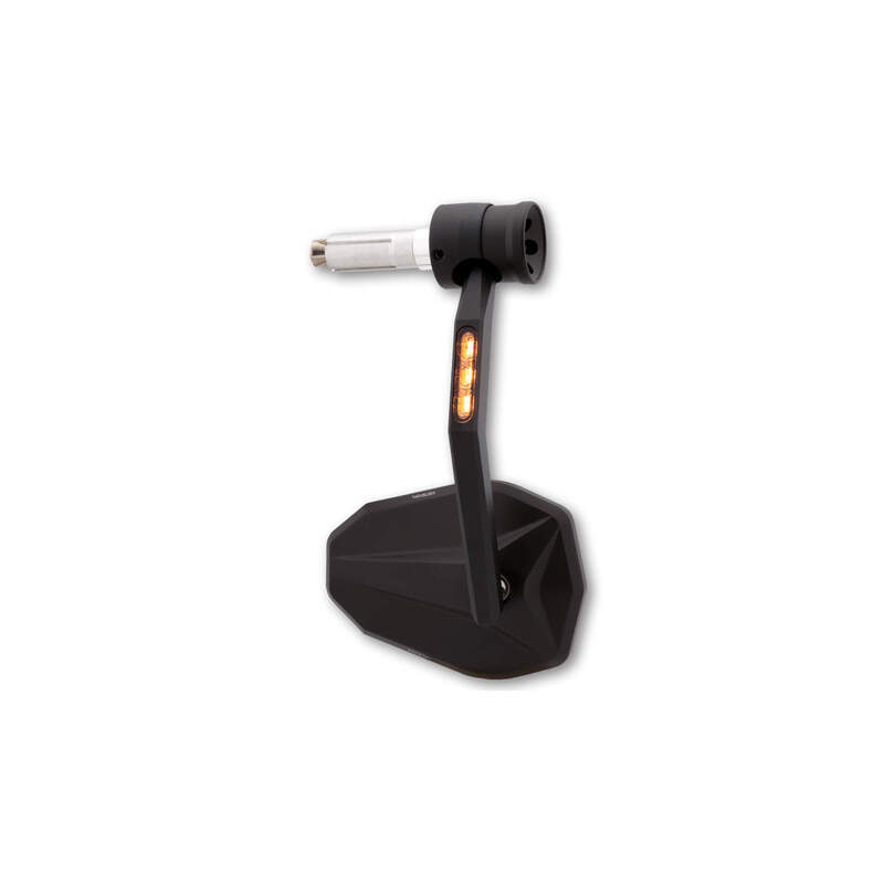 HIGHSIDER pro Handlebar End Mirror Victory-RIM Black With LED Indicator/Position Light (1pc)