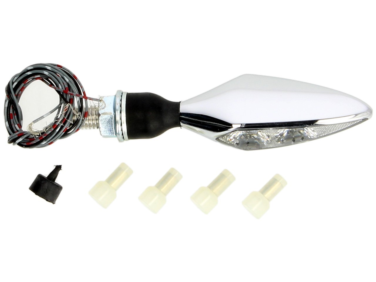Kellermann turn signal, rear and brake light, Rhombus DF, steel, LED, HR, 12 V, shiny chrome, M8x20