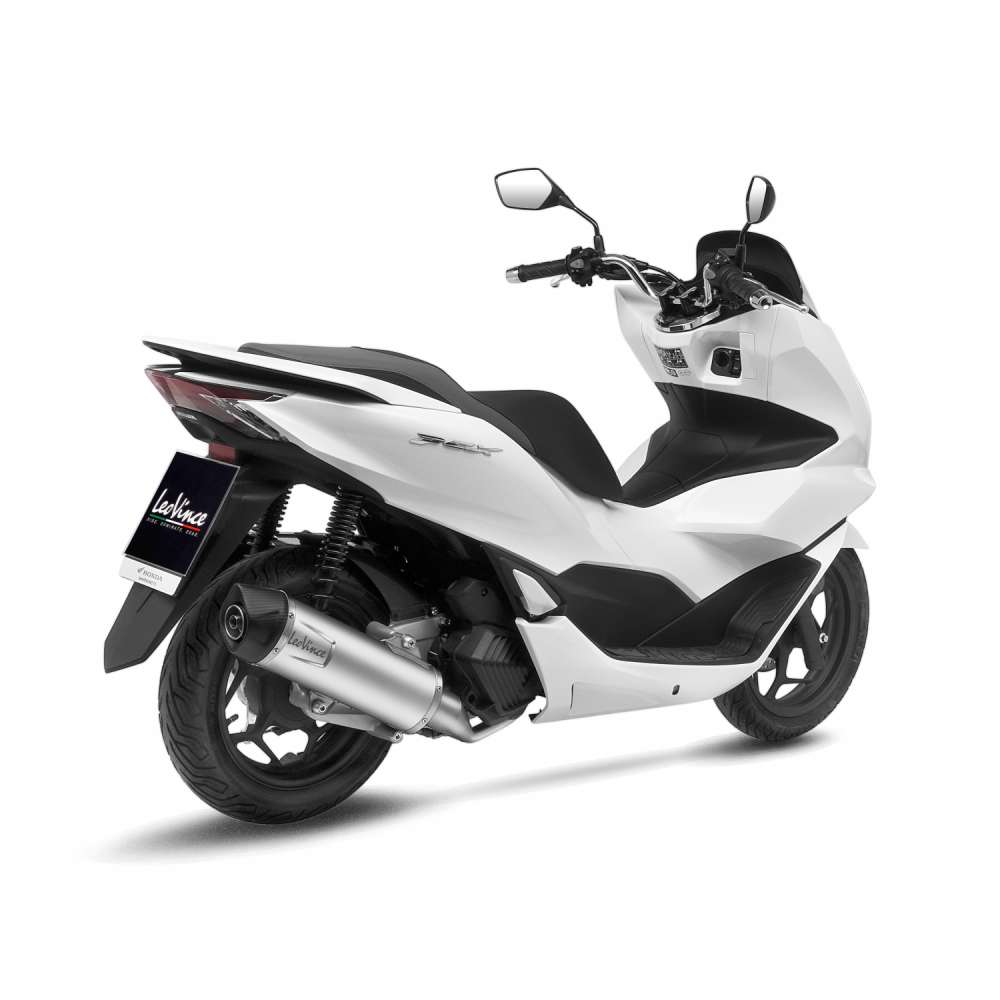 LeoVince exhaust system complete LV One Evo for Honda PCX 125, stainless steel silver, E-approval