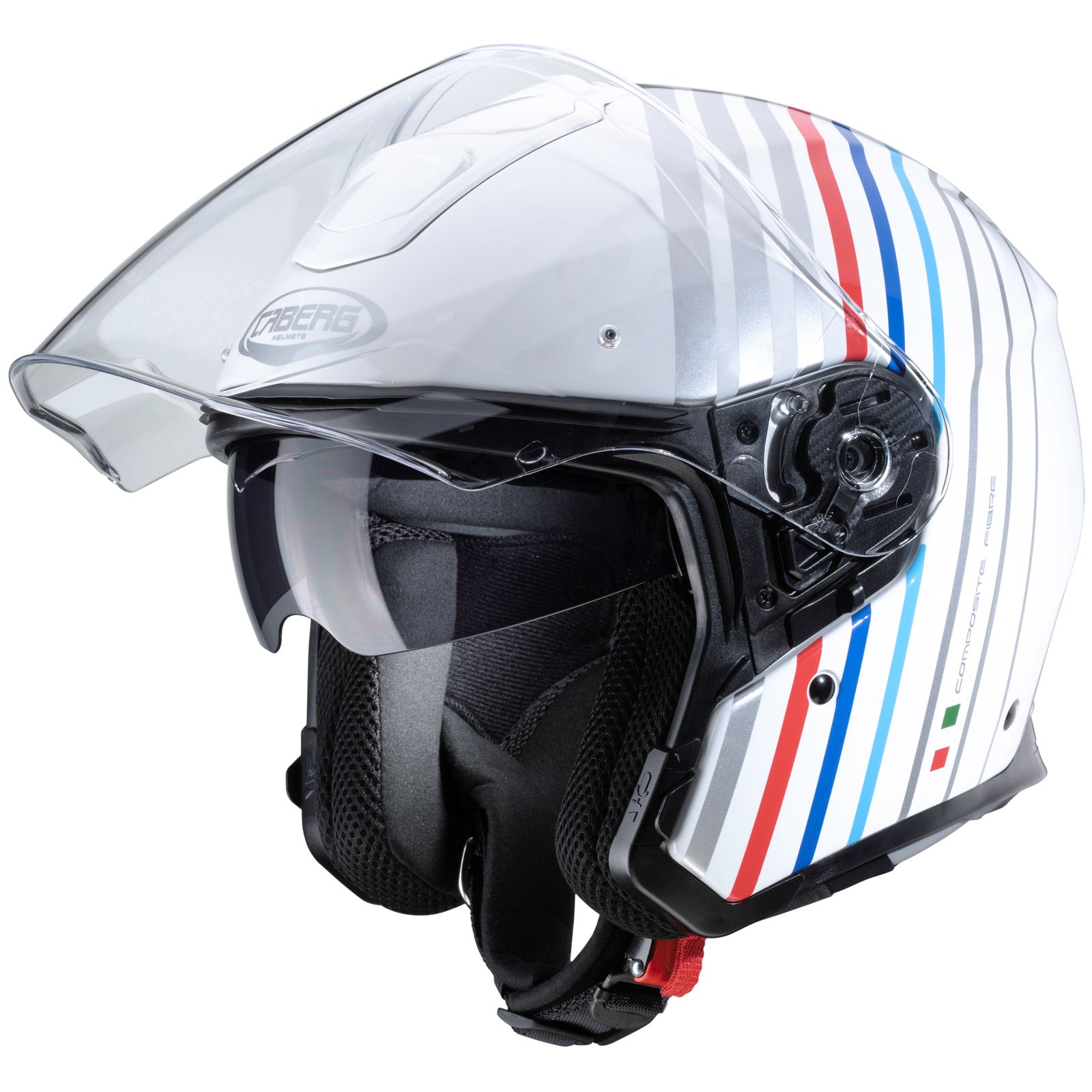 Caberg Helmet Flyon Bakari, white / silver blue red