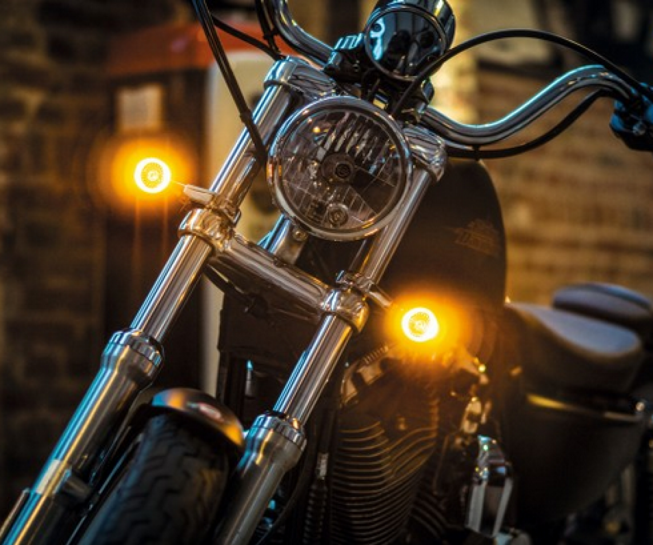 Kellermann turn signal with position light, Bullet 1000 PL, steel, LED, VL/VR, 12 V, chrome glossy