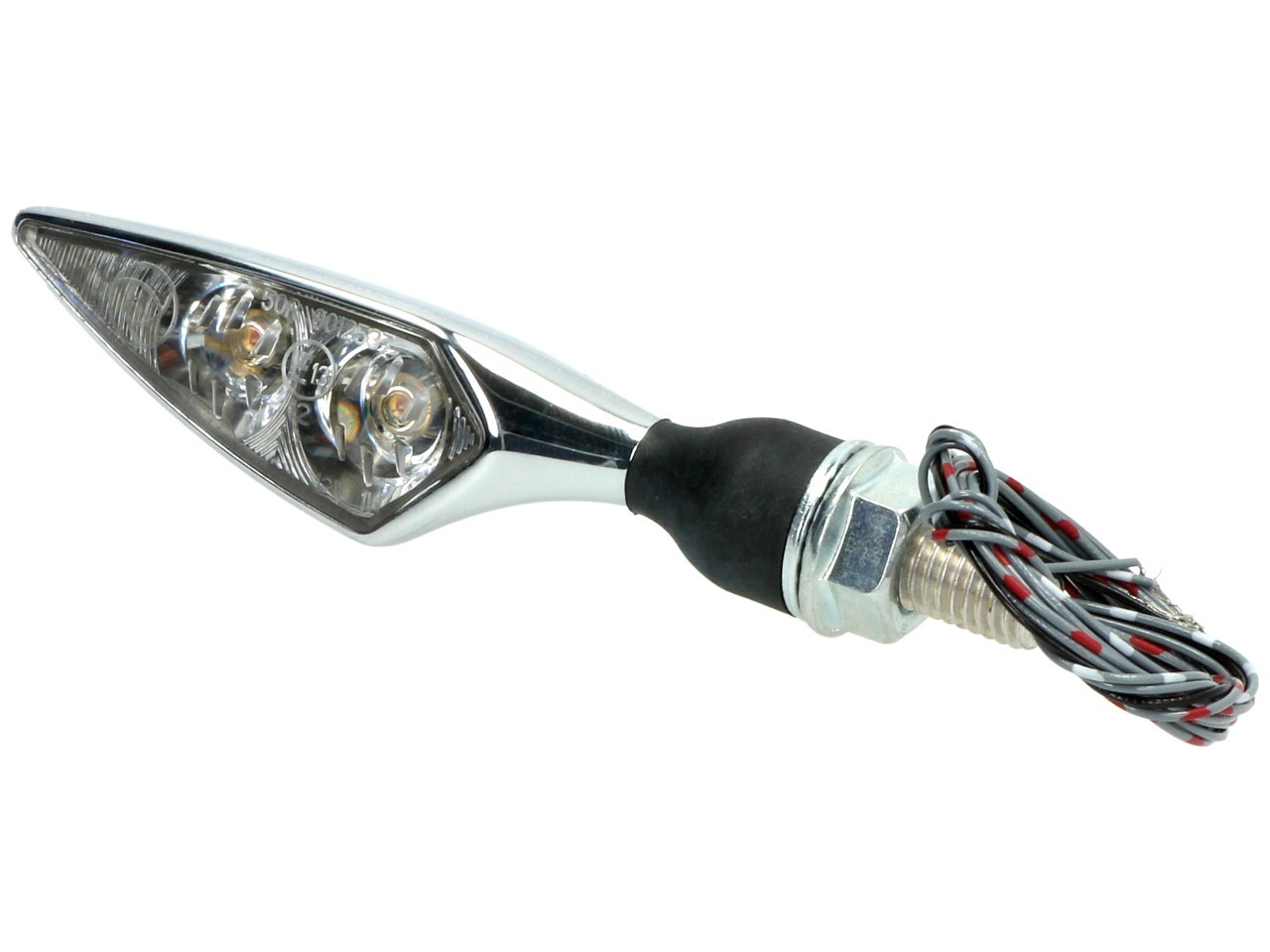 Kellermann turn signal, rear and brake light, Rhombus DF, steel, LED, HL, 12 V, shiny chrome, M8x20