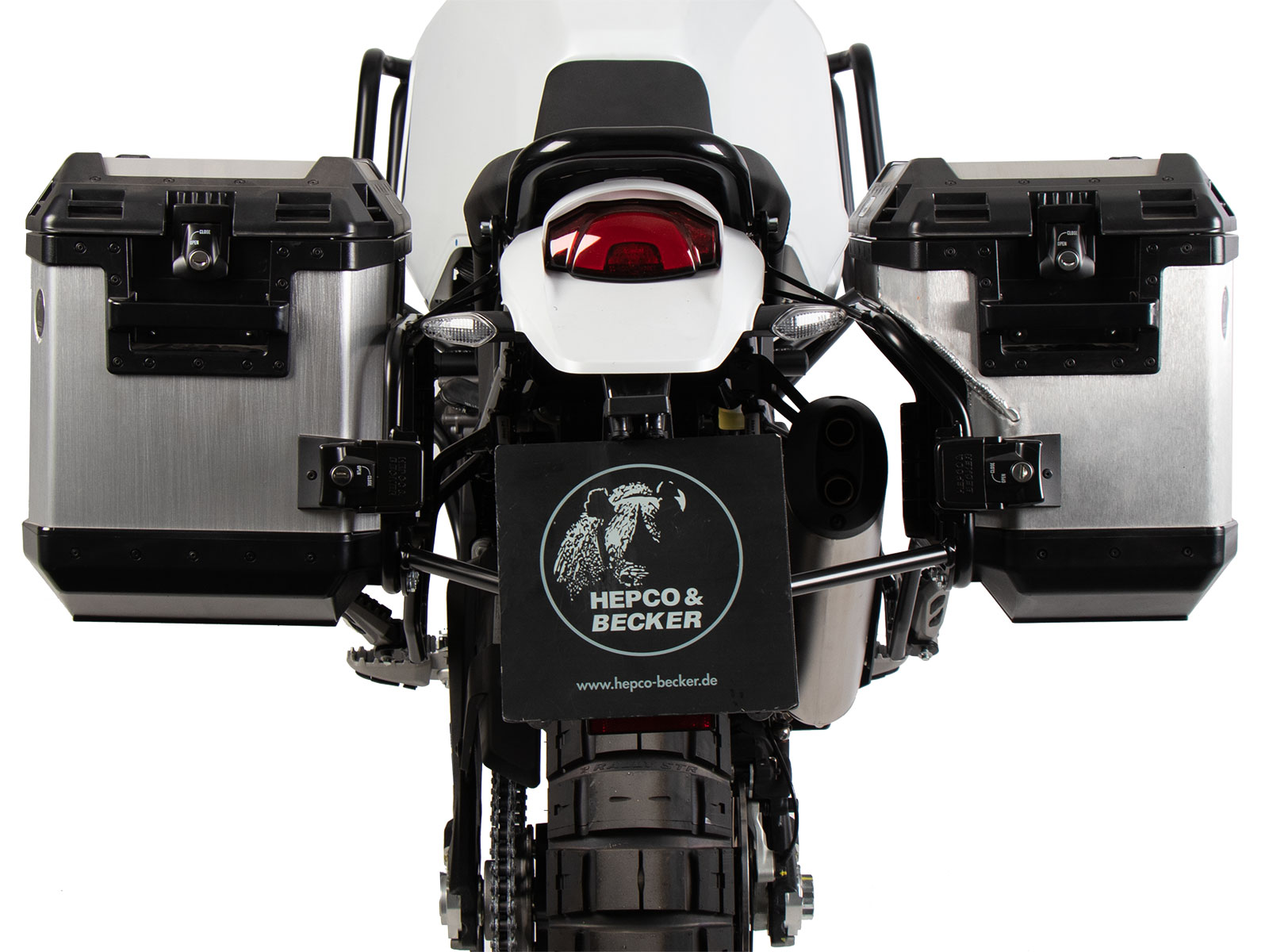 Case carrier set Cutout carrier incl. case set Xplorer Cutout silver for Ducati Desert X Rally (24-)