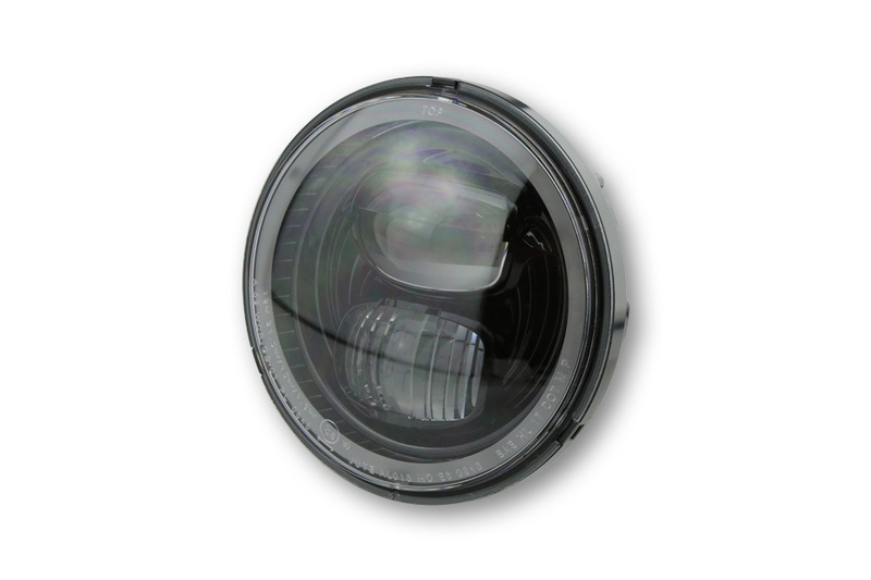 HIGHSIDER pro 5 3/4 inch Headlight insert type 7 LED Black With parking light ring, Round, E-Gepr