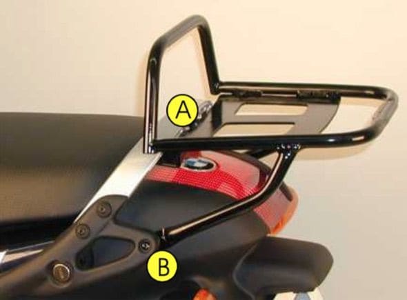 Tubular luggage rack Topcase carrier black for BMW K 1200 RS/GT (96-05) Hepco & Becker