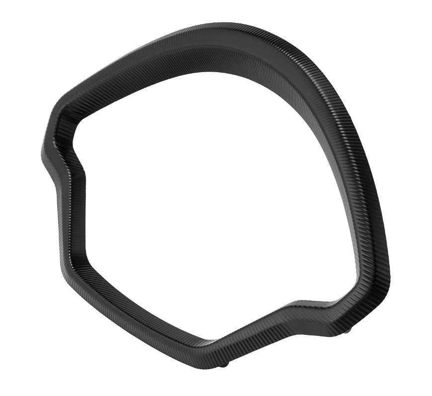 Decorative ring speedometer for Vespa GTS/GTS Super 125/300cc (`22-), aluminum, black anodized