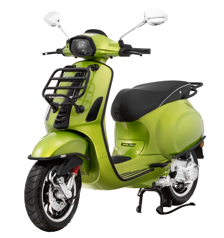 Luggage carrier front for Vespa Primavera /Sprint /Elettrica 50-150ccm, foldable, black matt