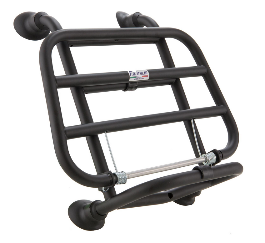 Luggage carrier front for Vespa Primavera /Sprint /Elettrica 50-150ccm, foldable, black matt