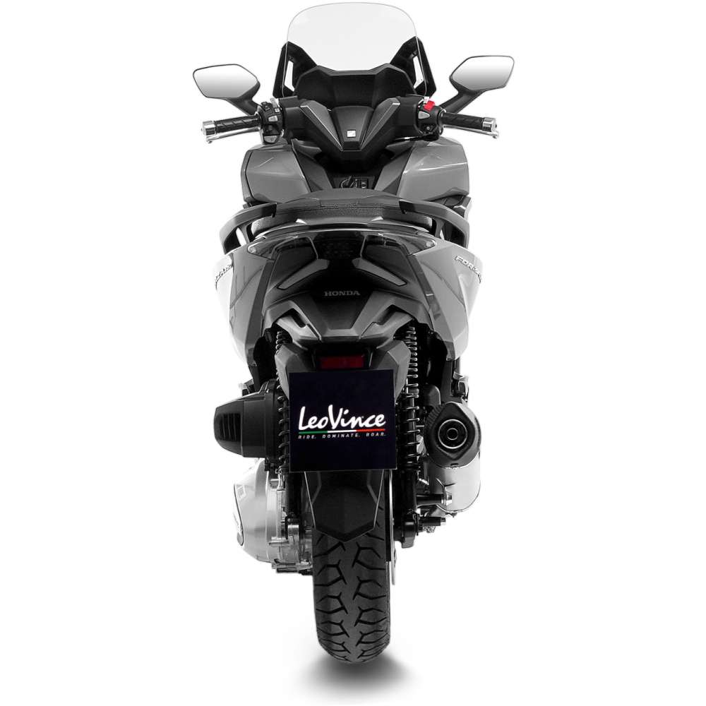 LeoVince exhaust system LV One Evo for Honda Forza 350, stainless steel silver, slip on, E-approval