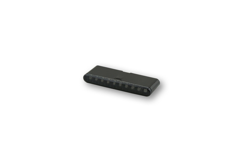 HIGHSIDER Pro Stripe-Run LED sequence blinker module housing black / lens smoke gray (pair), front & rear