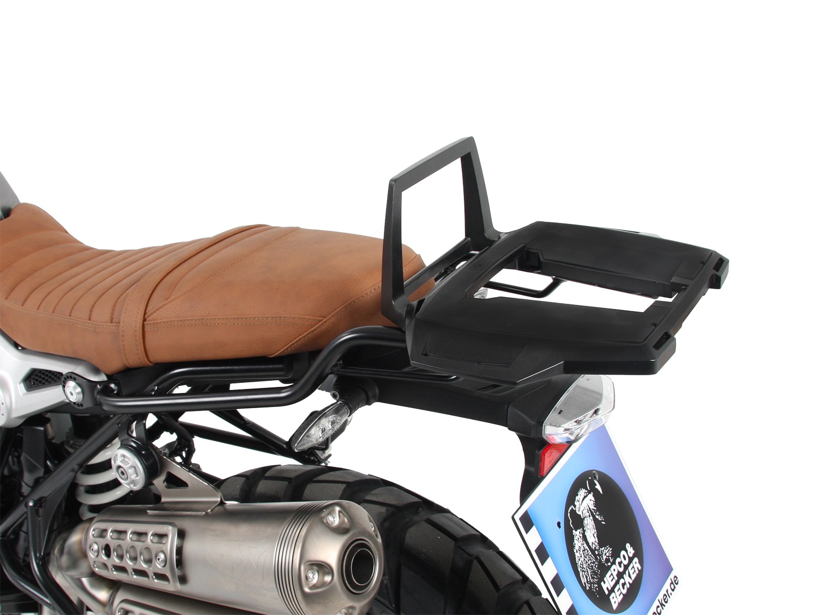 Alurack top case carrier black for BMW R nineT Scrambler (16-23) Hepco & Becker