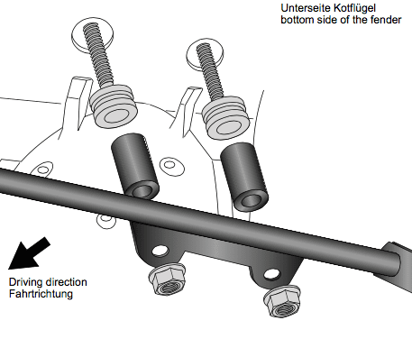 Bracket set for support strut for Alurack/Easyrack for Honda CRF 1000 Africa Twin (16-17) Hepco & Becker