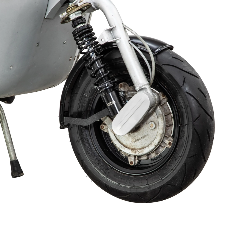 Mudguard 2.0 Garelli for Vespa PX 80-200cc, metal black glossy, holder black