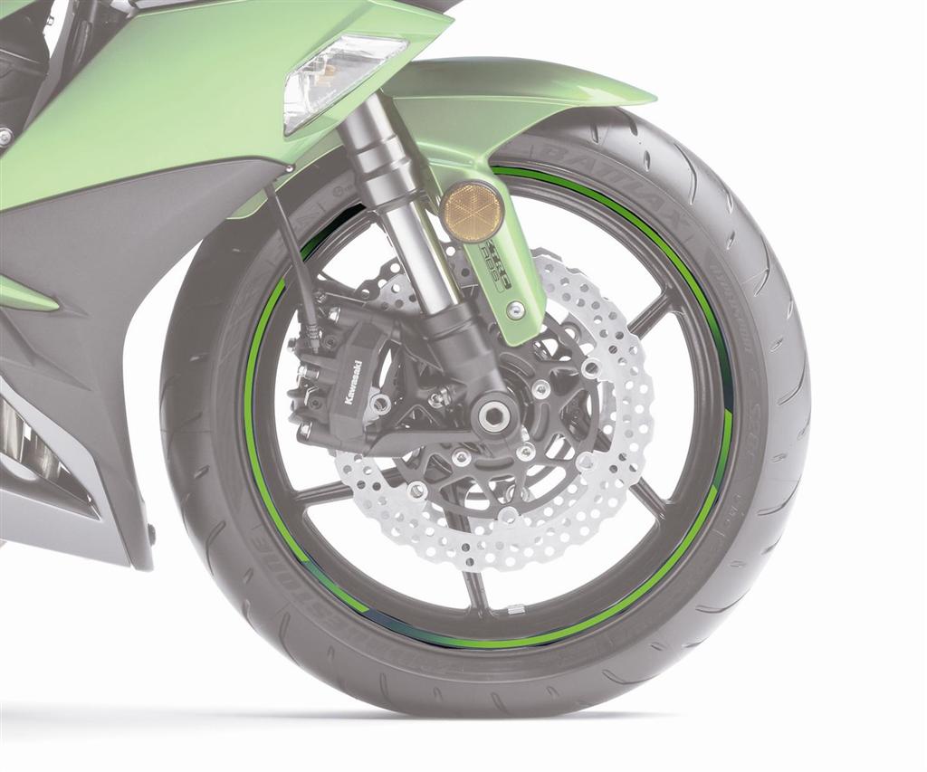 Rim rings set green original Kawasaki