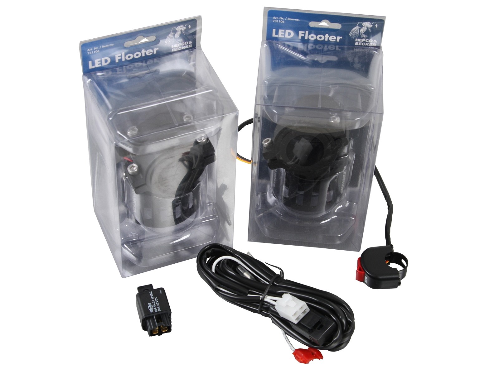 LED auxiliary headlights (set) incl. universal mounting set for BMW F 850 GS (Bj.18-) Original Hepco
