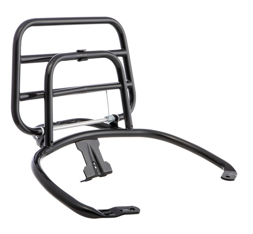 Rear luggage rack for Vespa Primavera /Sprint 50-150ccm, foldable, black glossy