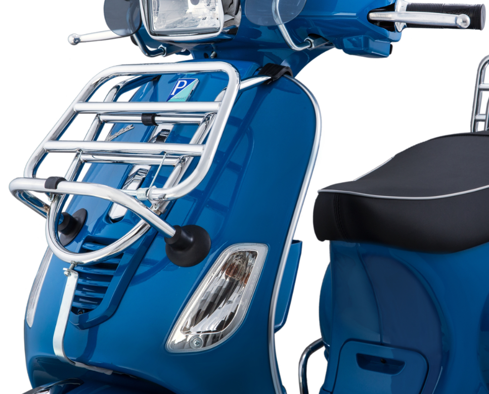 Luggage rack front for Vespa LX /LXV /S 50-150cc, foldable, chrome
