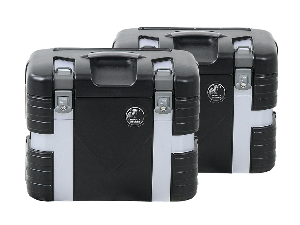 Gobi side case set Black Edition incl. luggage hooks Hepco & Becker