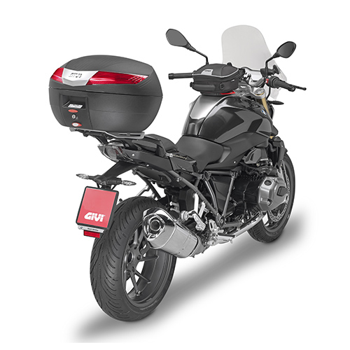 V40 MONOKEY top case 40 liters black matt with red reflectors Givi