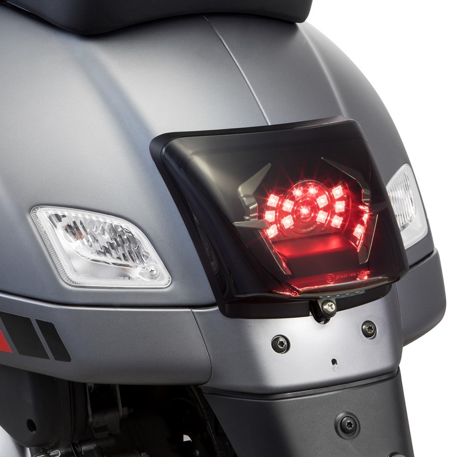 Frame taillight conversion for Vespa GTS/GTS Super/GTV 125-300cc ('14-'18), black glossy