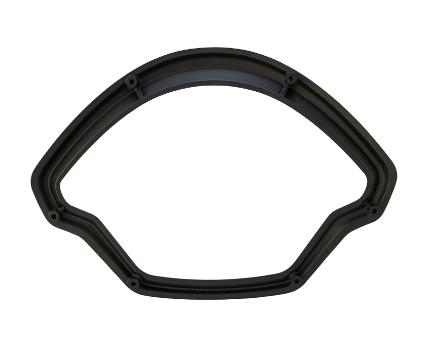 Decorative ring speedometer for Vespa GTS/GTS Super 125/300cc (`22-), aluminum, black matt anodized