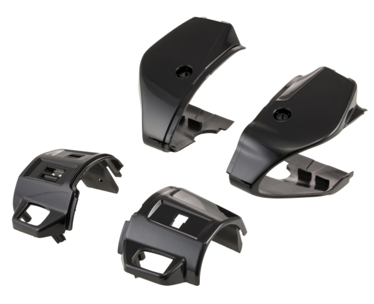 Cover switch unit, right/left, front/rear for Vespa Primavera/Sprint, black glossy
