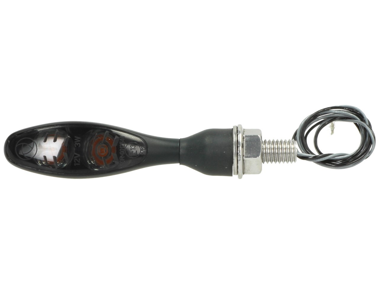 Kellermann turn signal, Micro 1000 LED Dark, steel, LED, V/H, L/R, 12 V, black satin, M8x20