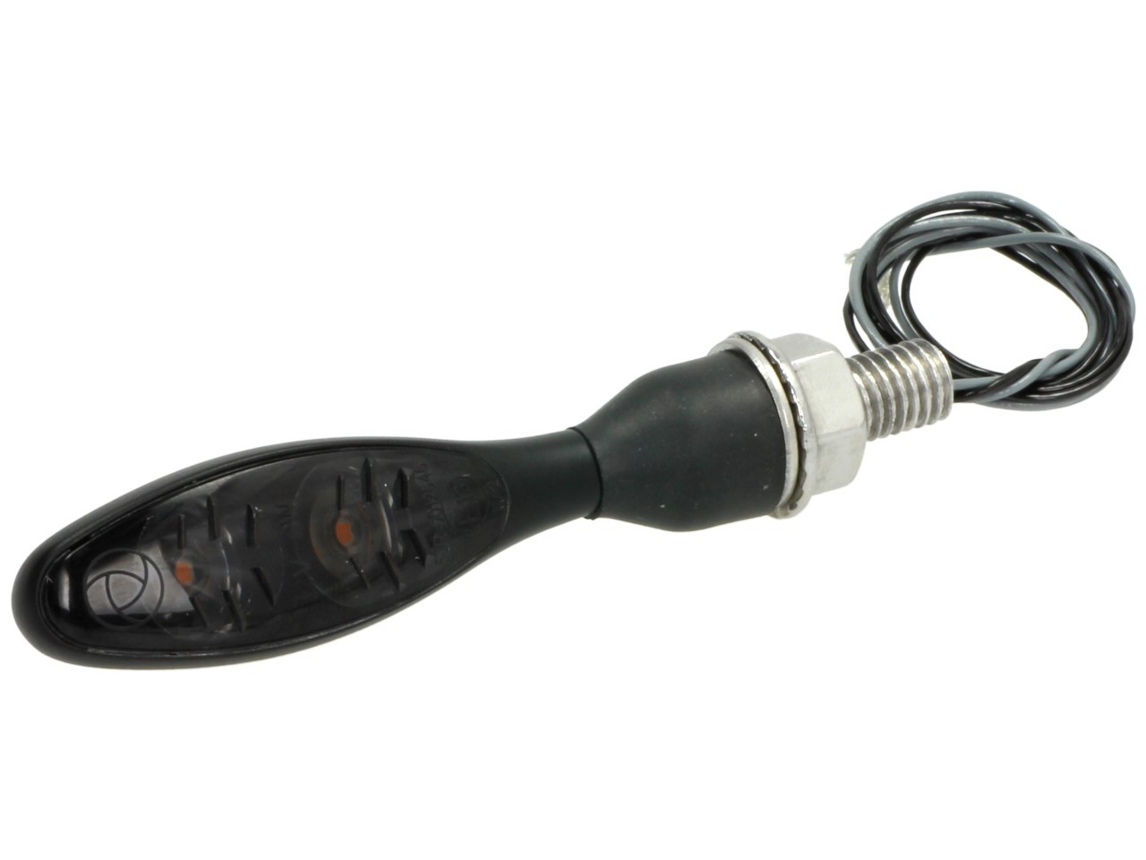 Kellermann turn signal, Micro 1000 LED Dark, steel, LED, V/H, L/R, 12 V, black satin, M8x20