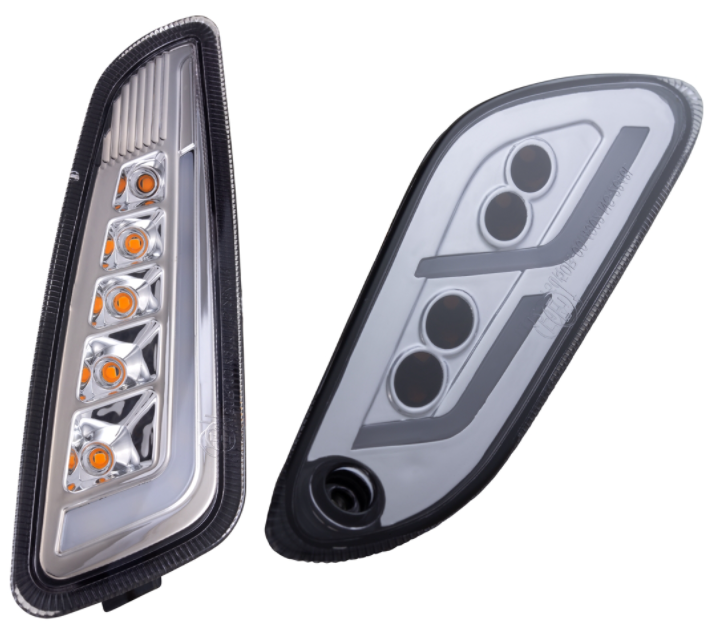 Turn signal kit front & rear for Vespa Primavera/Sprint 125-150cc 2T/4T AC, clear