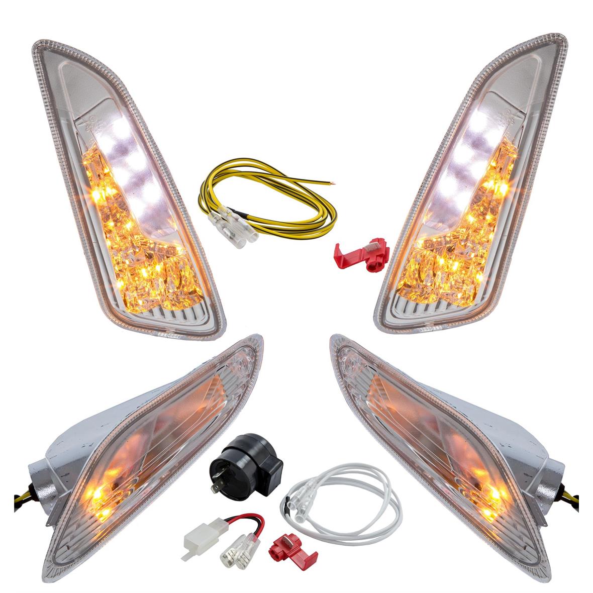 Turn signal set LED clear for Vespa Primavera/Sprint 50cc 2T/4T