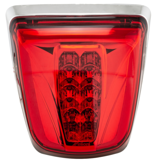 Taillight LED red for Vespa Primavera/Sprint 50-150cc, edge - chrome
