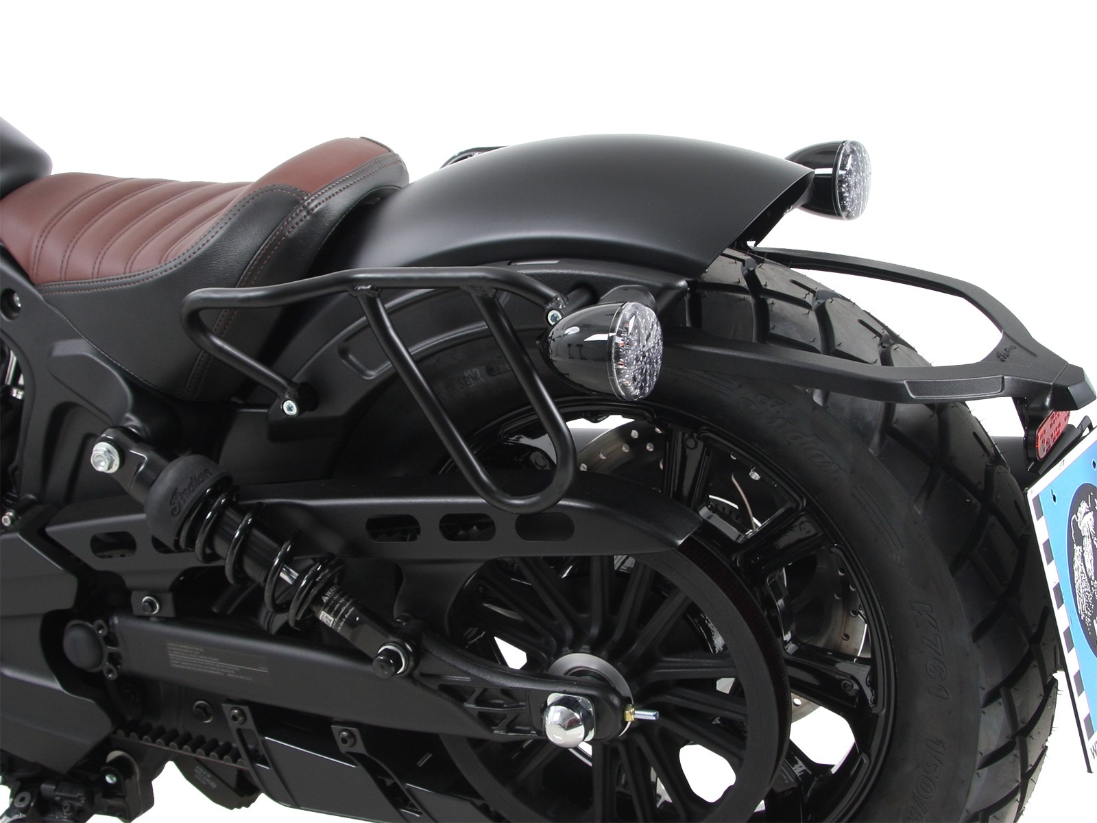 Leather bag holder Cutout black for Indian Scout Bobber (2017-)