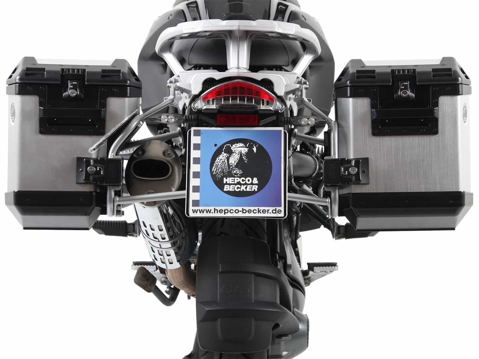Case carrier set Cutout carrier incl. case set Xplorer Cutout silver for BMW R 1200 GS /Adventure (-13)