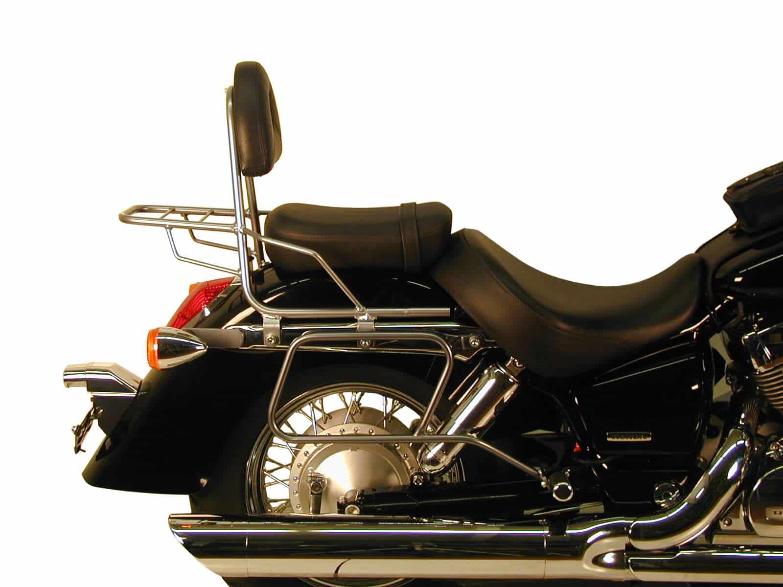 Chrome tubular leather bag holder for Honda VT 750 C Shadow (04-07) Hepco & Becker