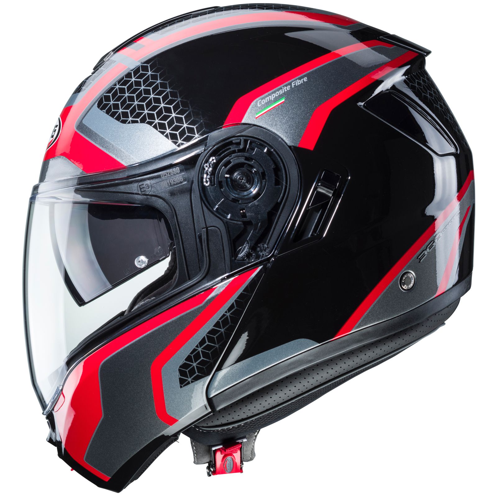 Caberg Helmet Levo Sonar, black / red anthracite