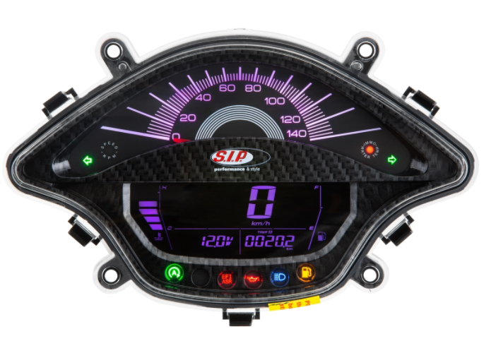 Tachometer / speedometer for Vespa Primavera / Sprint 50-150cc 2T/4T AC, carbonlook