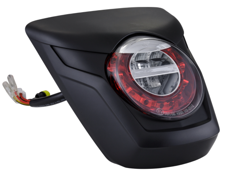Taillight LED red for Vespa Primavera/Sprint 50-150cc, rim - black matt