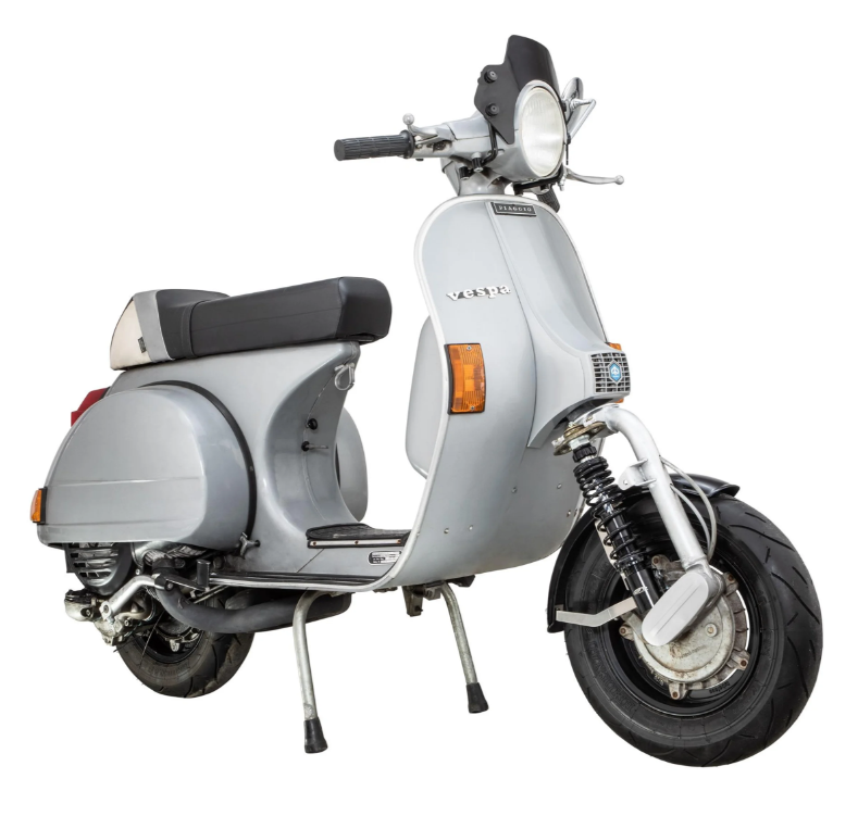 Mudguard 2.0 Garelli EVO II for Vespa PX 80-200cc, GRP black, bracket stainless steel brushed