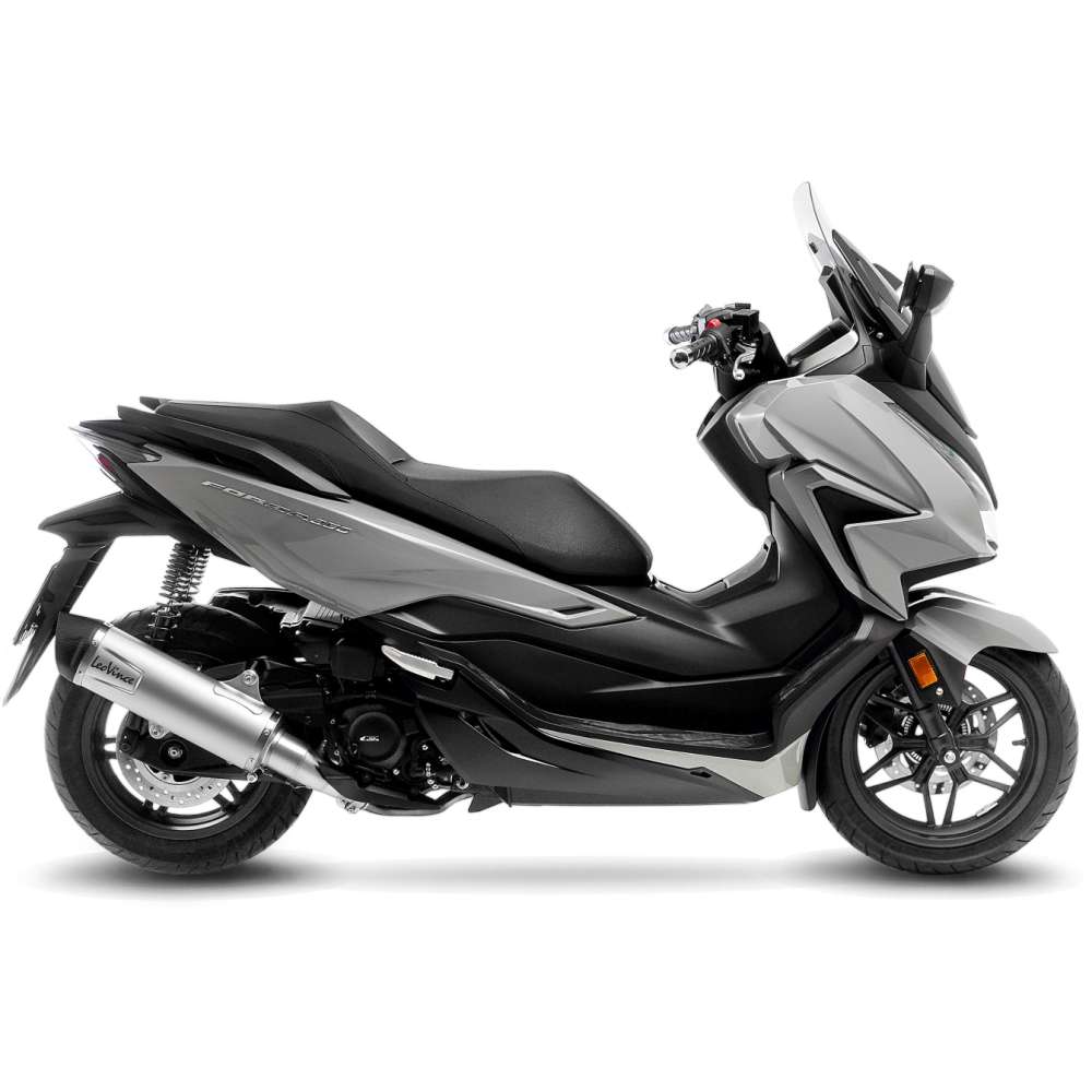 LeoVince exhaust system LV One Evo for Honda Forza 350, stainless steel silver, slip on, E-approval