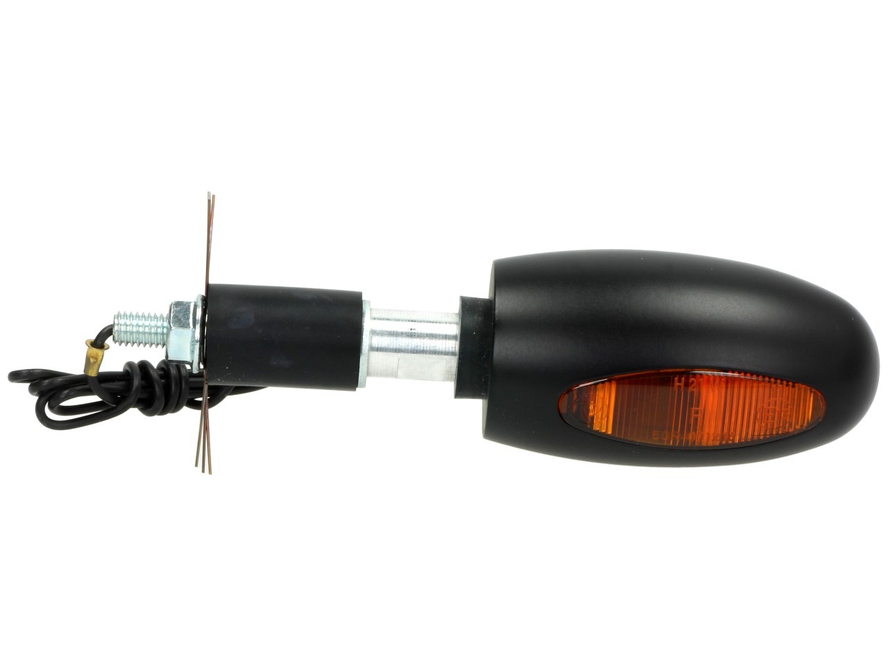 Kellermann turn signal, BL 1000 yellow, aluminum, halogen, VR/VL, 12 V, 21 W, black satin finish