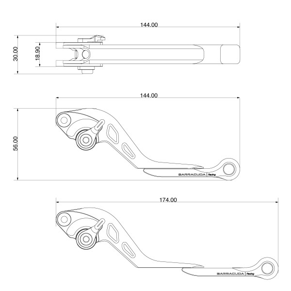Lever set for Suzuki GSR600 / GSR750 / GSX-R1000 / SV650 / DL650 V-Strom / SFV650 - Barracuda