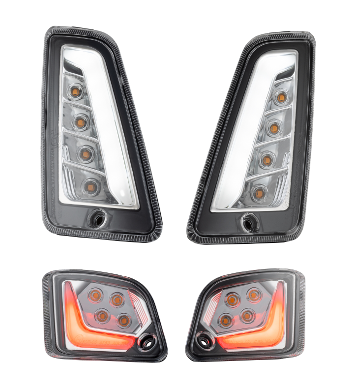 Turn signal kit front & rear for Vespa GTS/GTS Super/GTV 125-300cc, clear
