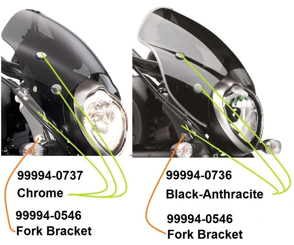Fork bracket Quick Release for windshield for Vulcan S (Bj.15-19) Original Kawasaki