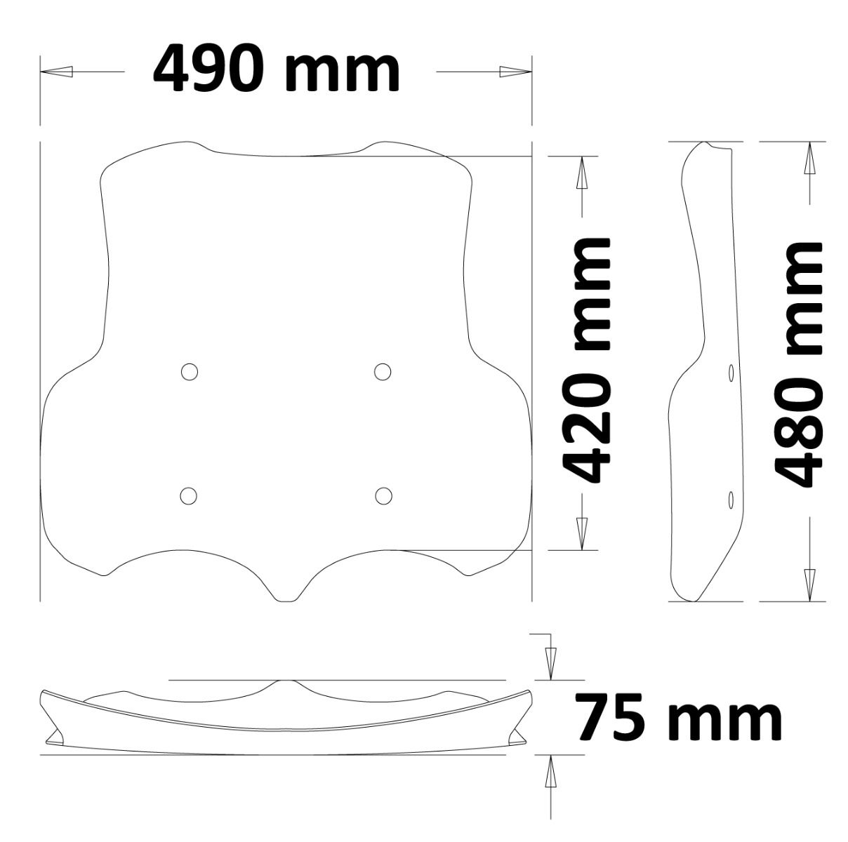 Windshield - height 480 mm for Moto Guzzi V 85 TT (19-23)